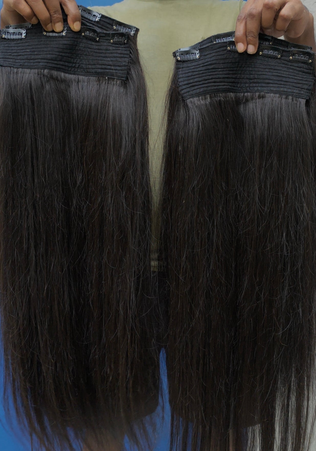 4 clips in human hair extension Real Human Hair