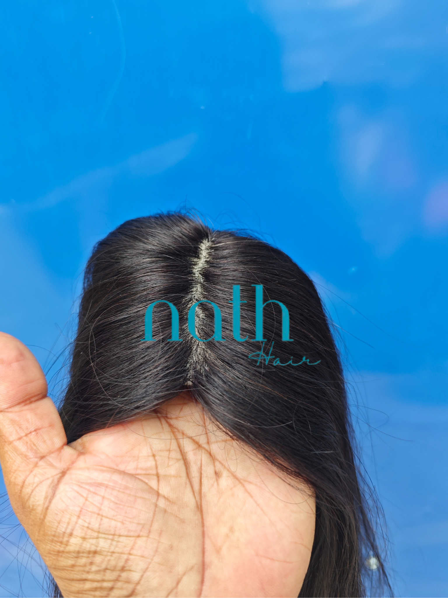 2x3" Bio Base Topper Real Human Hair straight